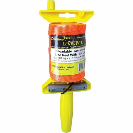STRINGLINER LevelWiz 540 Ft. Fluorescent Orange Twisted Nylon Mason Line Reel 24406
